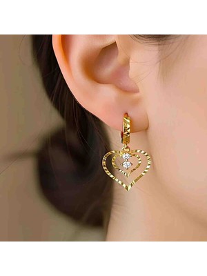 Bontexs Sevgililer Gününe Özel 18K Kalp Küpe