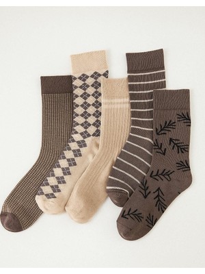 5 Çift Erkek Renkli Soket Çorap