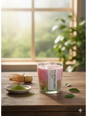 Medu Candles Iced Matcha Kokulu Soya-Jel Wax  Dekoratif Doğal Mum 500G