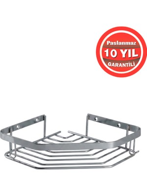 Banyom Home Clk Paslanmaz Çelik SUS304 Kalite Erpa 1'li Şampuanlık Banyo Rafı