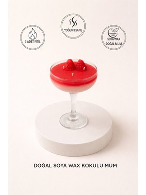 Medu Candles Çilek Kokulu Soya Wax Doğal Dekoratif Kokulu Mum