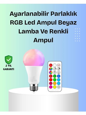 Herşeytrend Rgbw Teknolojili Akıllı LED Ampul, Zamanlayıcılı