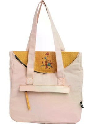 Pisikopat Küçük Prens Desenli Sanatsal Kanvas Omuz Çantası