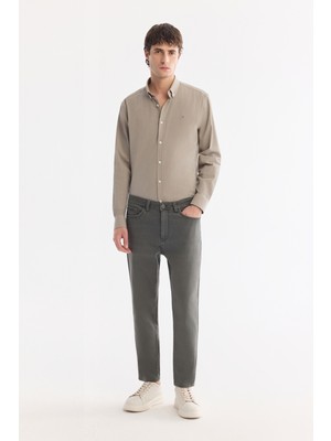 AVVA Erkek Gri Kuru Yıkama Denim Pantolon A61Y3526