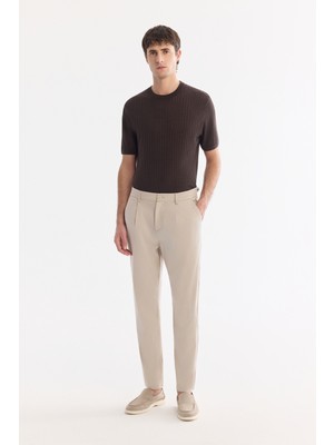 AVVA Erkek Taş Yanı Lastikli Pileli Soft Touch Nefes Alan Relaxed Fit Pantolon A61Y3046