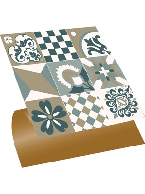 Kendinden Yapışkanlı Karma Kahve Desenli Pvc Karo 30X30 cm (33 Adet) 3m2