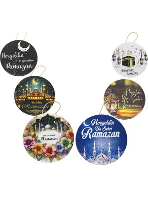 Ankaverse Yuvarlak - Epoksi Büyük Kapı Süsü Hoşgeldin Ramazan (5286)