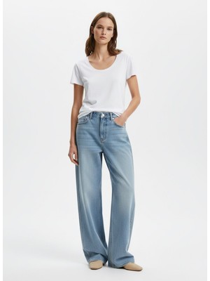 LTB Kısa Kollu Bisiklet Yaka Basic Beyaz T-Shırt