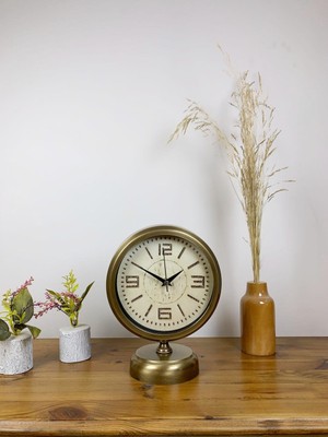 Ankaverse Eskitme Metal Vintage Masa Saati 25×20 cm