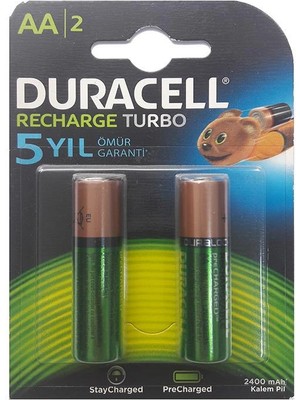 Butik Mey Ithalat® Duracell Şarj Edilebilir Kalem Pil 2'li Aa 2500 Mah