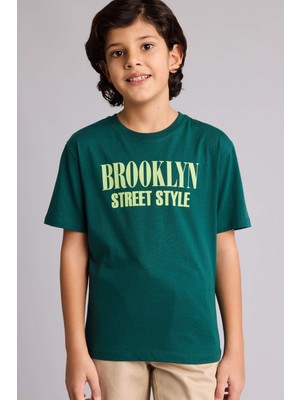 DeFacto New Regular Fit Bisiklet Yaka Baskılı Kısa Kollu Tişört Erkek Çocuk G7467A826SM