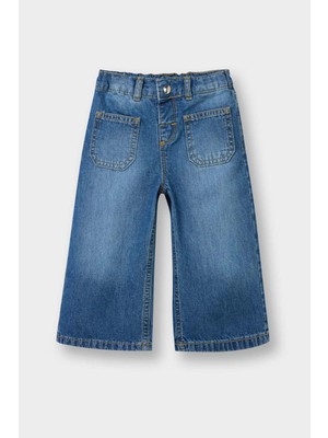 DeFacto %100 Pamuk Wide Leg Jean Pantolon Kız Bebek D7886A526SP