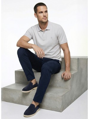 Fabrika Düz Gri Erkek Polo T-Shirt Nobro Cepsız Nb