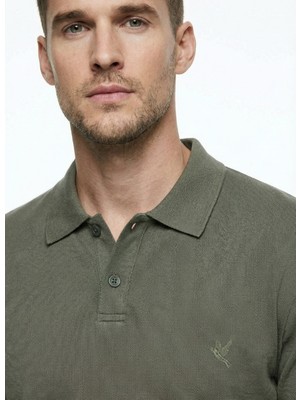 Fabrika Düz Açık Haki Erkek Polo T-Shirt Nobro Cepsız Nb