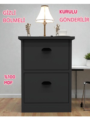 Enfa Store Gloin Gizli Bölmeli Komodin,mdf,kurulu Gönderilir,montaj Gerekmez,komidin,mdf Komodin,komodin