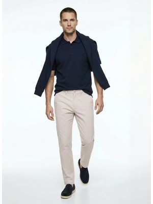 Fabrika Düz Lacivert Erkek Polo T-Shirt Nobro Cepsız Nb