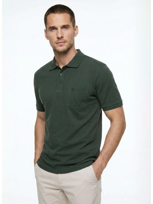 Fabrika Düz Haki Erkek Polo T-Shirt Nobro Ceplı Nb