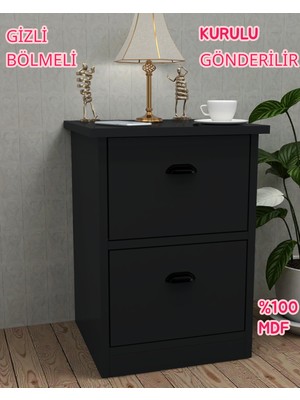 Enfa Store Gloin Gizli Bölmeli Komodin,mdf,kurulu Gönderilir,montaj Gerekmez,komidin,mdf Komodin,komodin