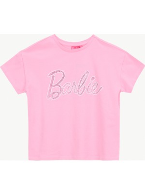 Barbie Baskılı Pembe Kız Çocuk T-Shirt BRB6SG-TST6417