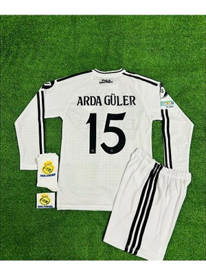 Real Madrid 2024-25 Yeni Sezon A.r.d.a G.ü.l.e.r Uzun Kol Çocuk Forması 4'lü Set (Armalı)