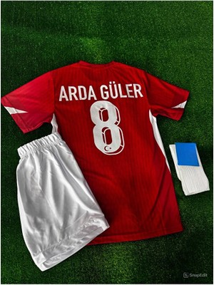 Türkiye Milli Takım Arda Güler Kırmızı Futbol Çocuk Forması 3'lü Set