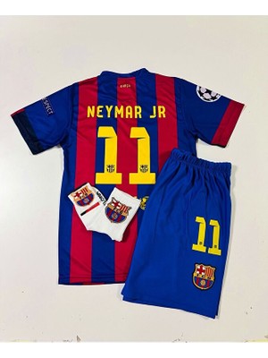 F.c B.a.r.c.e.l.o.n.a 2015 Şampiyonlar Ligi Finali Neymar Jr. Nostalji Çocuk Forması (Armalı Set)