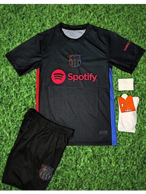 Barceleno Lamine Yamal Yeni Sezon Siyah Çocuk Forması 4 Lü Set(Çorap Bileklik HEDIYELLI)-IM01