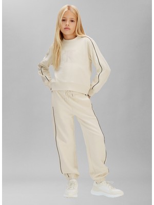 Calvin Klein Desenli Ekru Kız Çocuk Eşofman Takımı IG0IG03071PGB