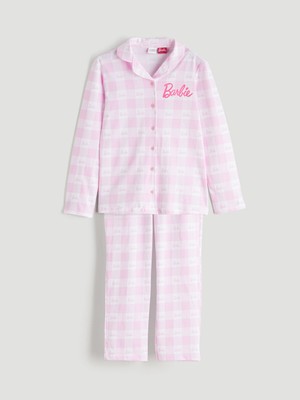 Lc Waikiki Yeni Sezon Gömlek Yaka Barbie Baskılı Kız Çocuk Pijama Takımı