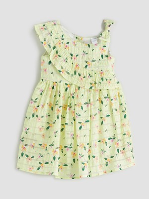 Lc Waikiki Yeni Sezon Çiçekli Kız Çocuk Krinkle Elbise