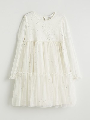 Lc Waikiki Yeni Sezon Bisiklet Yaka Işıltılı Kız Çocuk Elbise