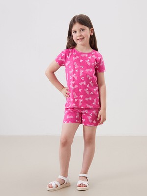 Lc Waikiki Yeni Sezon Barbie Baskılı Kız Çocuk Şortlu Pijama Takım
