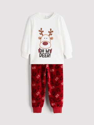 Lc Waikiki Yeni Sezon Bisiklet Yaka Yılbaşı Temalı Erkek Çocuk Pijama Takımı