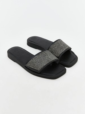 Lc Waikiki Yeni Sezon Deri Görünümlü Taşlı Kadın Terlik