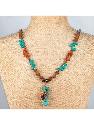 Herşey Nota Anatolian Spirit – Turkuaz & Akik Doğal Taş El Yapımı Tasarım Kolye