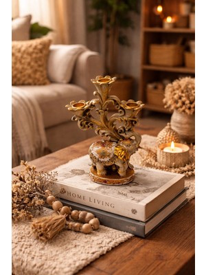 Seymen Bıçakçılık Fil Desenli Dekoratif Mumluk – Klasik Şamdan | Mumlar Dahil Değildir