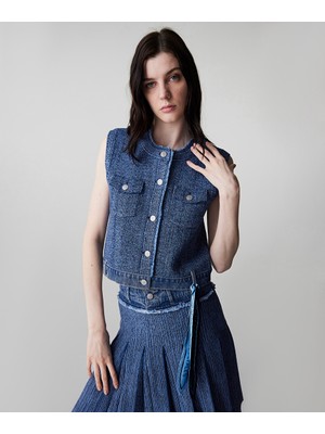 İpekyol Denim mix triko yelek IS1260007023629