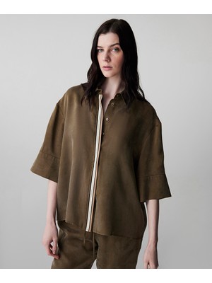 İpekyol Kontrast Biyeli Hotfix Baskılı Gömlek IS1260025153022