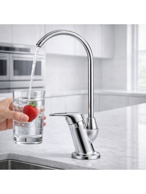 Krom Küçük Arıtmalı Musluğu Bataryası Pirinç Gövde Arıtma Musluğu Lüks Modern Tasarım