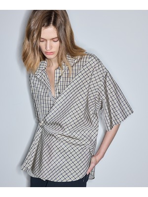 İpekyol Ekose Desen Asimetrik Gömlek IS1260025140022