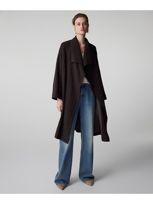 İpekyol Kuşaklı Teknik Kumaş Pardösü IS1260011023074