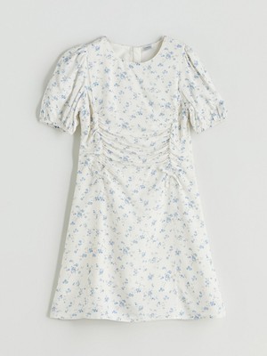 Lc Waikiki Yeni Sezon Bisiklet Yaka Çiçekli Kız Çocuk Elbise