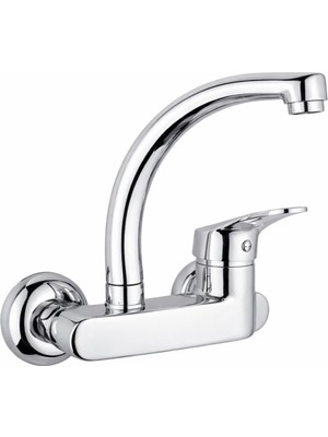 Yandan Aplik Lavabo Bataryası Eviye Bataryası Sıcak Soğuk Çift Girişli Lavabo Bataryası