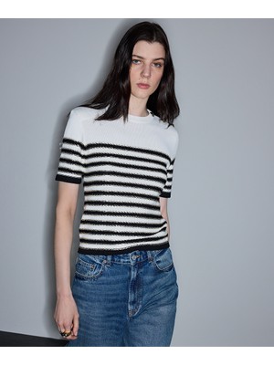 İpekyol Çizgili Colorblock Triko IS1260050078069