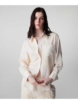 İpekyol Çiçek nakışlı gömlek IS1260025156018