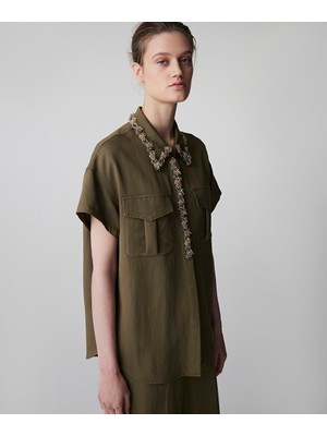 İpekyol Taş ve Boncuk Aplikeli Gömlek IS1260025139022