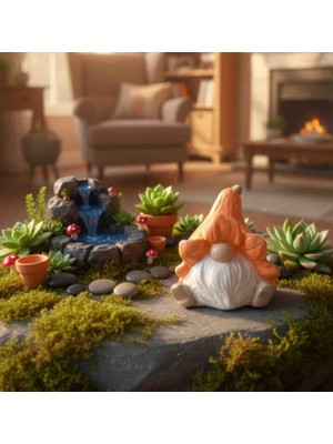 Sintaş Mini El Yapımı Dekoratif Cüce Figürü - Taş Tozu Hediyelik Obje (5x5 Cm)