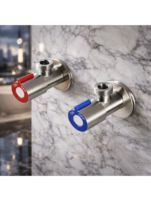 Musluq 2li Inoxs Aç Kapa Musluk Taharet Musluğu Seti Klozet Musluğu Filexsli Set