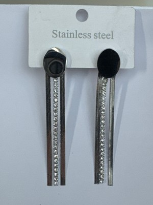 Stainless Steel 3 Sıralı Uzun Su Yolu Çelik Küpe