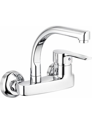 Yandan Aplik Sıcak Soğuk Çift Girişli Eviye Batarya Lavabo Bataryası